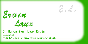 ervin laux business card